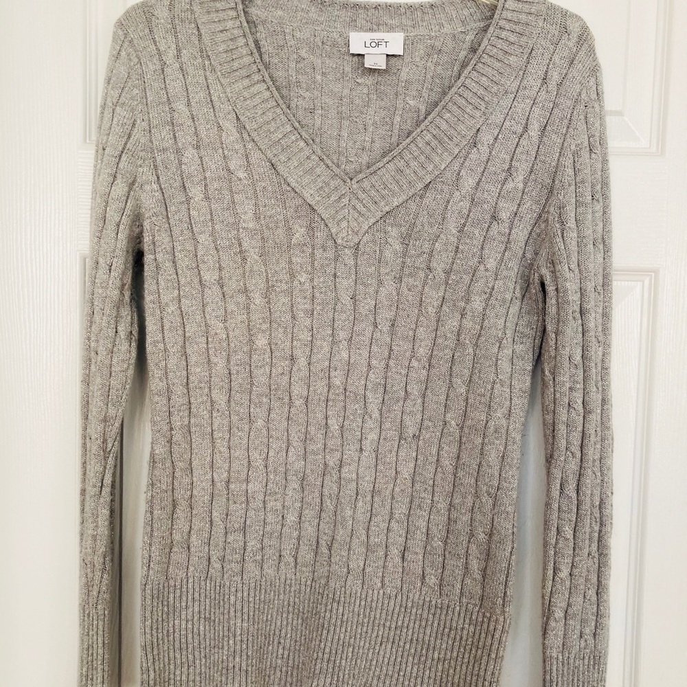 LOFT silver metallic sweater Size M